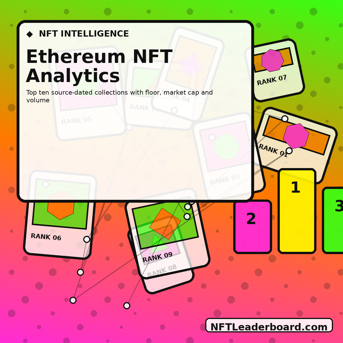 Original abstract NFT editorial artwork watermarked NFTLeaderboard.com